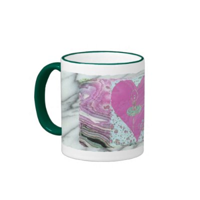 Ballerina Turning in Pink Heart Mug by cynthiasballetart