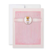 Ballet Bear Vintage Pink Candy Birthday Invitation