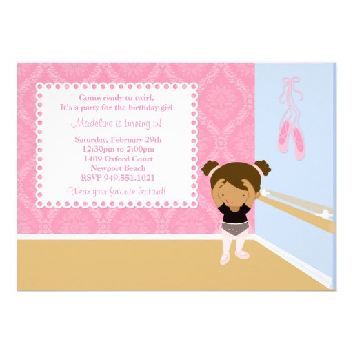 Ballet Birthday Party Invitation
