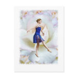Ballet Dancer on White Rose Postcard