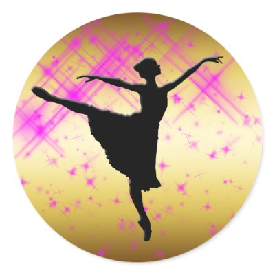 BALLET DANCER SILHOUETTE STICKER by dgpaulart