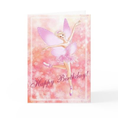Ballet Fairy Birthday Card (customisable) by StudioMiyabi