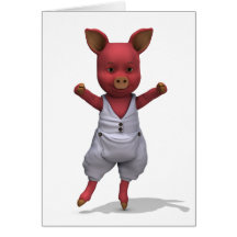 Ballet Pig En Pointe Cards