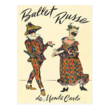 Ballet Russe Harlequin Dancers Post Cards