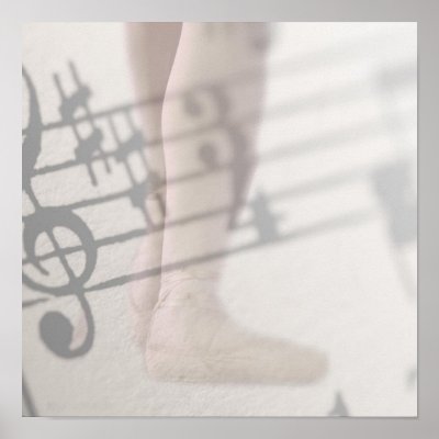 ballet shoes musical notes posters by girl374329