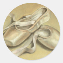 Ballet shoes round stickers