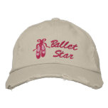 Ballet Star Embroidered Distressed Baseball Cap embroidered hats