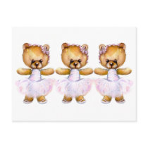 Ballet Step Bears Postcard