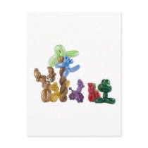 balloon animal group postcard