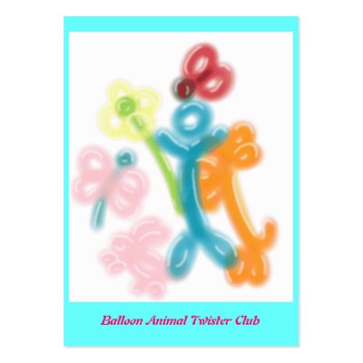 Balloon Animal Twister Profile Card Business Cards by pyrabird
