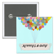 Balloon Celebration Pinback Buttons