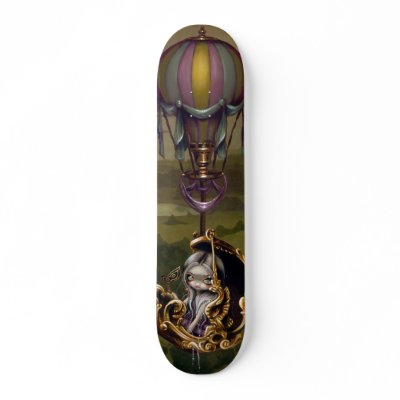 Balloon Chariot steampunk Skateboard by strangeling