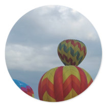 Balloon, cloudy day. round stickers
