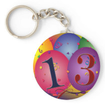 Balloon Decorations for 13th birthday Key Chain