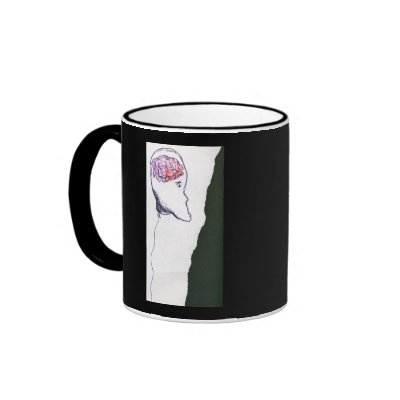 Balloon Head, Floating, a drawing Coffee Mug by harlowandcompany