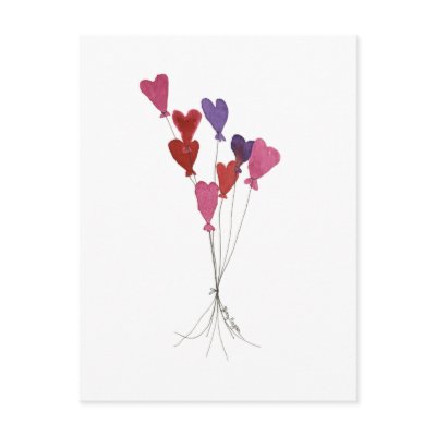 Balloon Hearts Postcard by ginyhogan