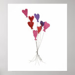 Balloon Hearts Posters & Prints