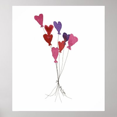 Balloon Hearts Posters & Prints by ginyhogan