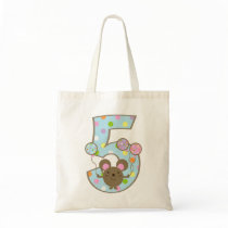 Balloon Mouse Blue 5th Birthday Bag