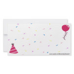 Balloon/Party hat & Confetti-pink Personalized Photo Card