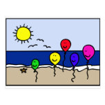 Balloon People at the Beach Post Cards