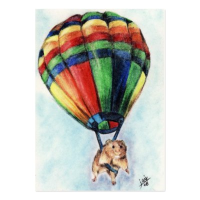 Balloon Ride (Hamster) ACEO Art Trading Cards by jaisjewels