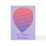 Balloon template, Add photo, birthday party Cards