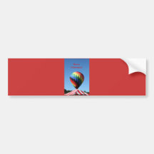 Balloon with Candy Cane Stripe, Merry Christmas! Bumper Stickers