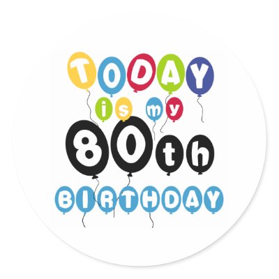 Balloons 80th Birthday Sticker by birthdayTshirts
