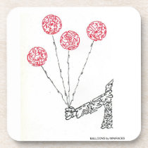 BALLOONS - by MINIFACES cork coasters