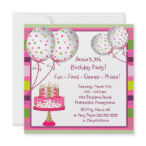 Balloons Cake Girls 4th Birthday Party