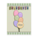 Balloons & Celebrate Baby Postcard Invitation