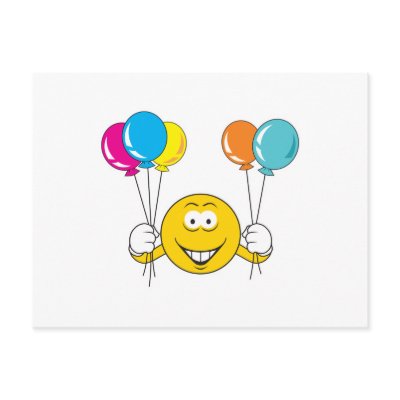 Balloons Celebration Smiley Face Postcard by doonidesigns