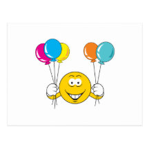 Balloons Celebration Smiley Face Postcard