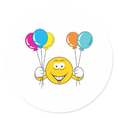 Balloons Celebration Smiley Face Stickers by doonidesigns