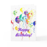 Balloons Rainbow Party Celebrate Confetti Greeting Cards