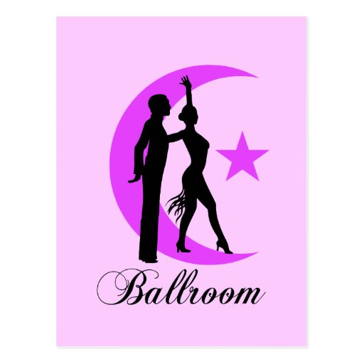 Ballroom dancers postcard
