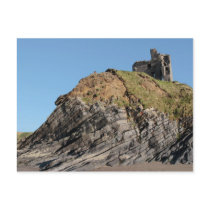 ballybunion castle on the cliff postcard