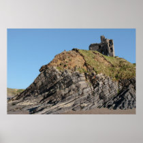 ballybunion castle on the cliff poster