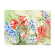 Balsam and Lobelia flowers