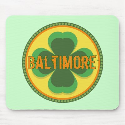 Baltimore Irish T-shirts and Gifts Mouse Mat by stpatricksdaytshirts