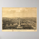 Baltimore Maryland 1862 Antique Panoramic Map