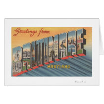 Baltimore, Maryland - Large Letter Scenes 2 Card
