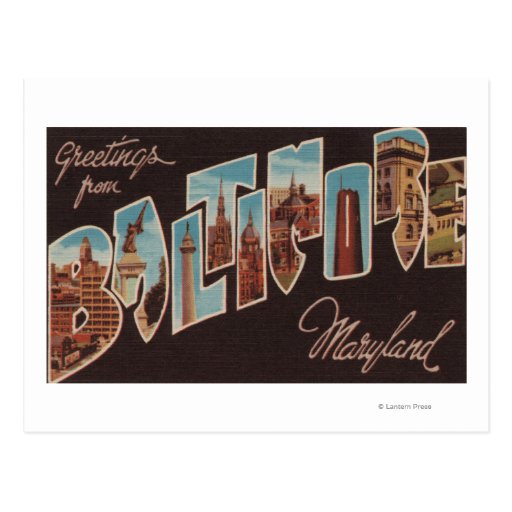 Baltimore, Maryland - Large Letter Scenes 3 Postcards