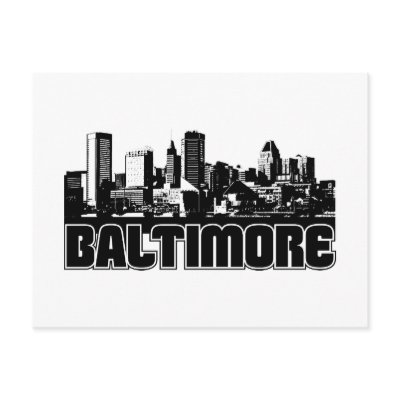 Baltimore Skyline Post Cards by TurnRight