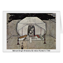 Balwant Singh Of Jammu By Indian Painter In 1765 Card