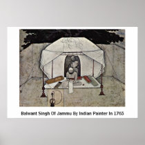 Balwant Singh Of Jammu By Indian Painter In 1765 Print