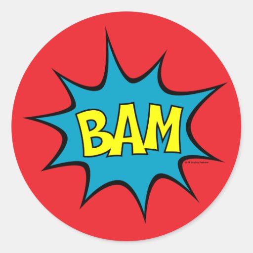 Bam! Round Sticker