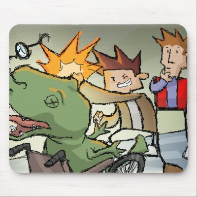 BAM! Totally punched a dino. Mouse Pads by thezombiecow