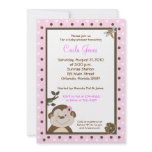 Bambino GIRL Pink Monkey Baby Shower Invites